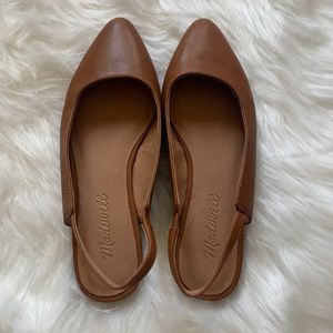 Madewell Brown Margot Slingback Leather Flats